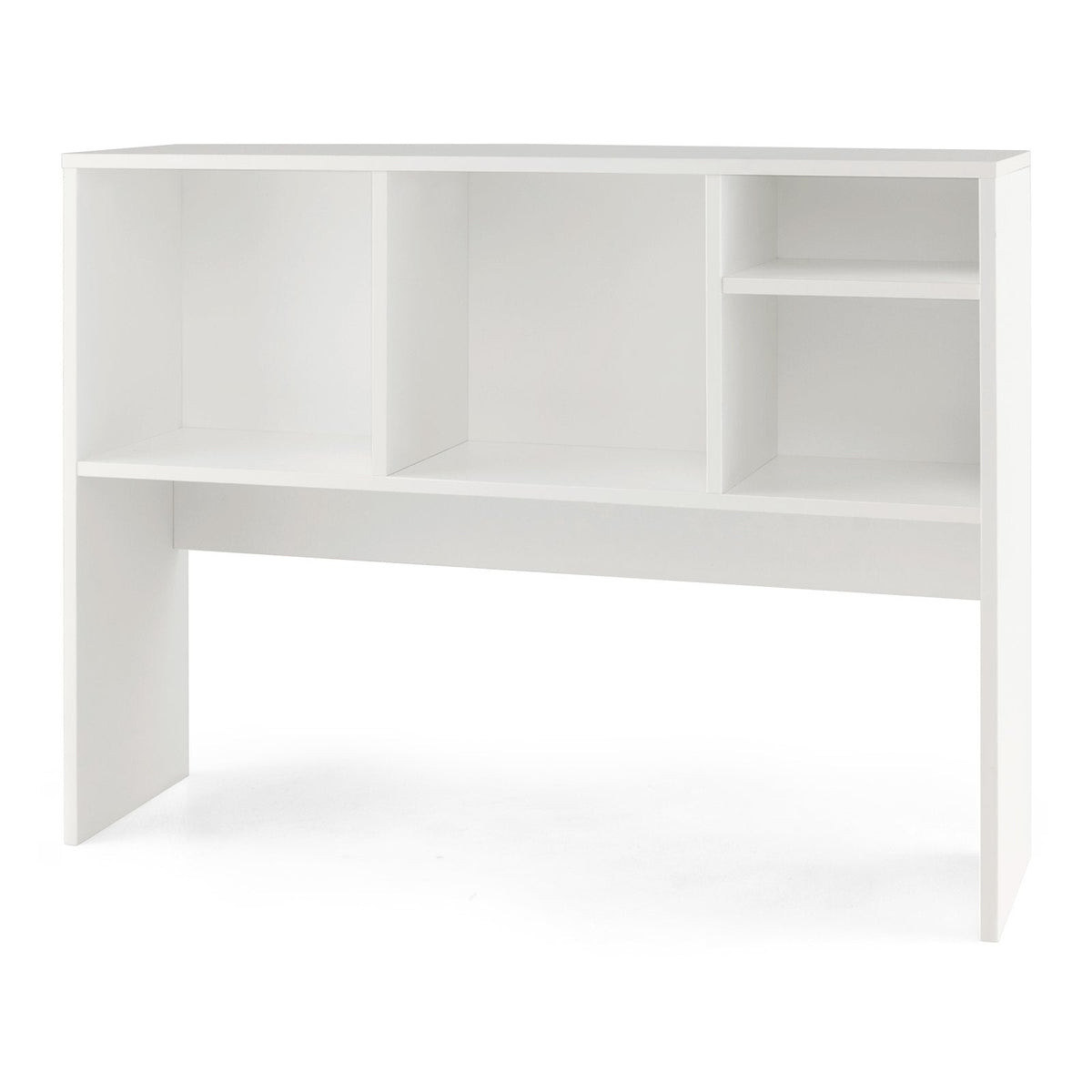 Desktop Bookcase with 4 Cubbies and Open Back Compartment, White