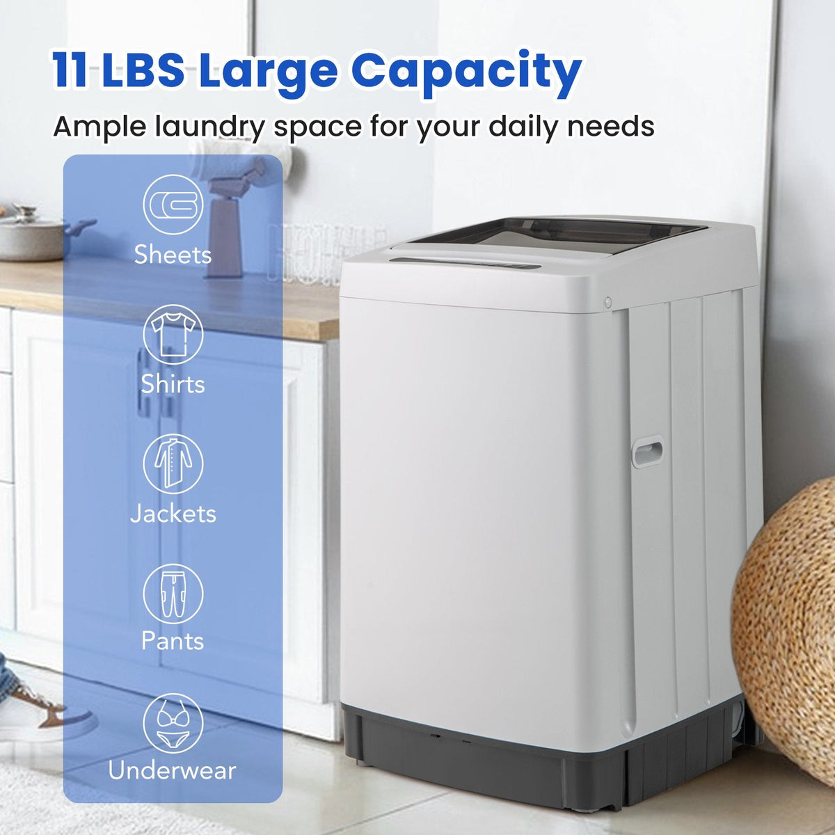 Full-Automatic Washing Machine Washer and Spin Combo-Grey