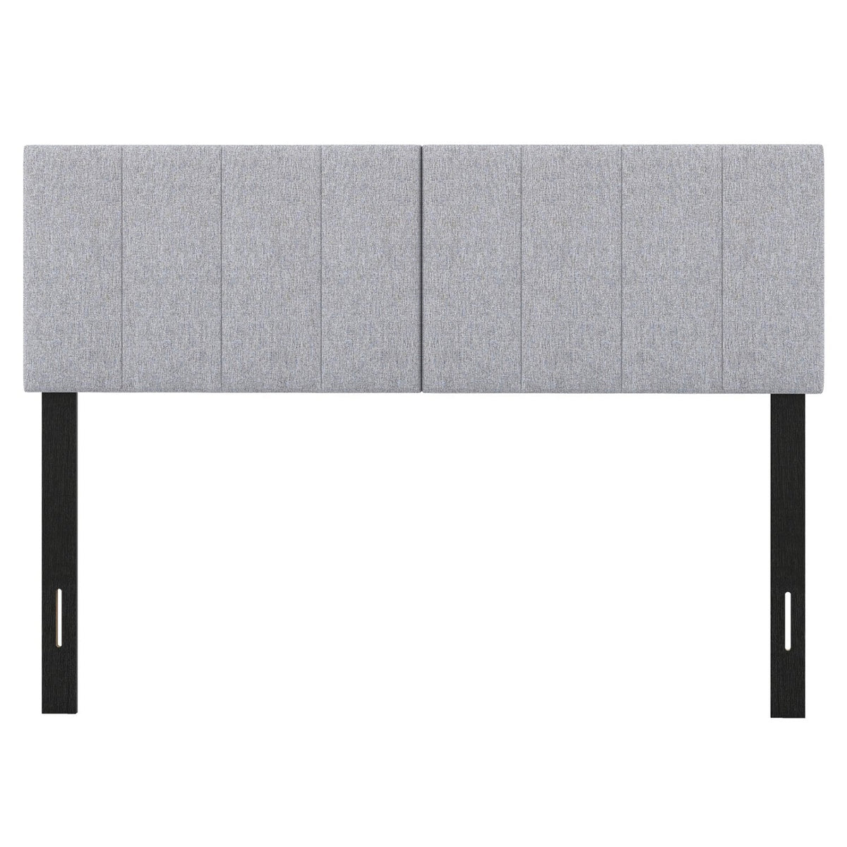 Linen Upholstered Headboard with Solid Wood Legs and Adjustable Width-Gray