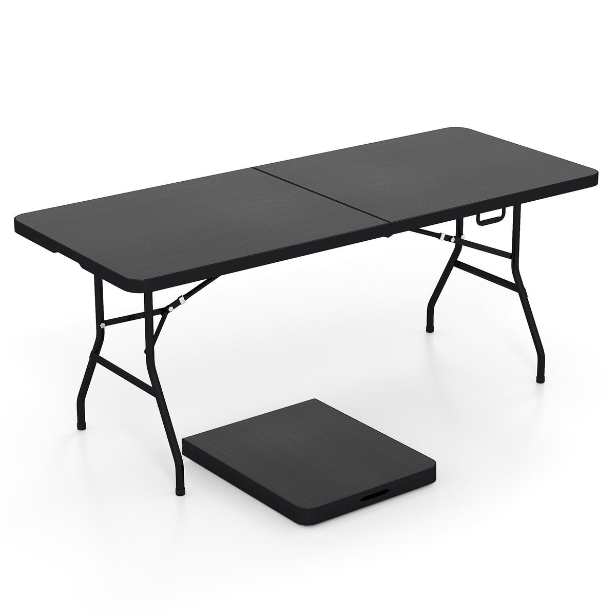 Portable Folding Camping Table with Carrying Handle-Black