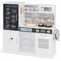 Pretend Play Kitchen with Utensils for Kids Aged 3+-White