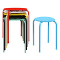 Set of 6 Stackable Backless Stools with Vented Plastic Seats in Assorted Colours